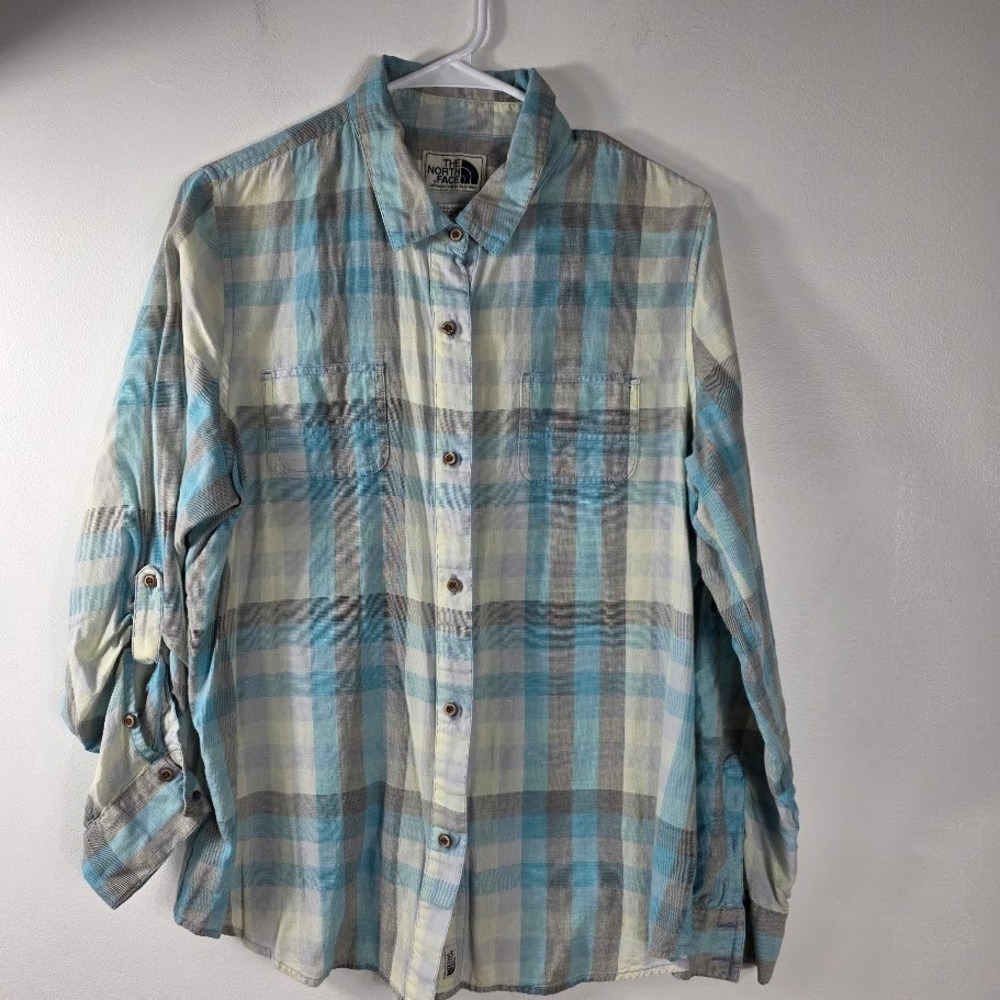 The North‎ Face Women's Plaid Button Up Shirt California Heritage Size XL